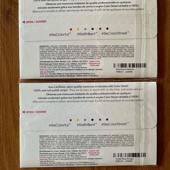 Lot of 2 Color Street- Costa Rica Escape & Strawberry Sunrise NWT - Picture 2 of 2